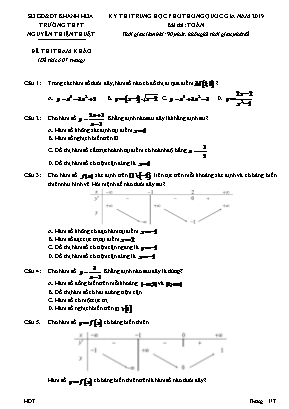 Đề đề xuất thi THPT Quốc gia môn Toán năm 2019 - Trường THPT Nguyễn Thiện Thuật (Có đáp án)